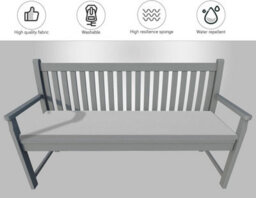 istyle mode 2 Seater Garden Bench Cushion Seatpad Indoor & Outdoor Use - Grey - thumbnail 4
