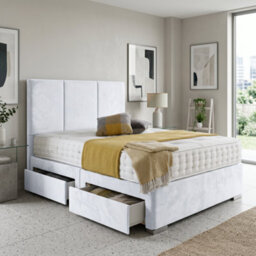 DS Living Whitehall Upholstered White Divan Bed Frame - Divan Bed Frame - thumbnail 4