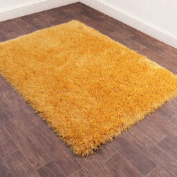 Yellow Plain Shaggy Modern Sparkle Easy To Clean Rug For Dining Room Bedroom And Living Room-80Cm X 150Cm - thumbnail 1