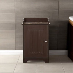 Gr8 Home Bathroom Storage Floor Cabinet Wooden Brown Door Cupboard Shelves Organiser Unit - thumbnail 7