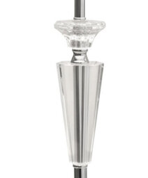 Lighting Supermarket Kwartz Modern Faceted Glass Crystal Chrome Table Lamp With Ivory Pleat Shade - thumbnail 3