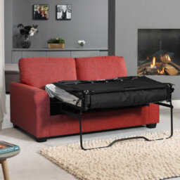 Dawson Fabric 3 Seat Sofa With Pull Out Sofa Bed - Red - thumbnail 2