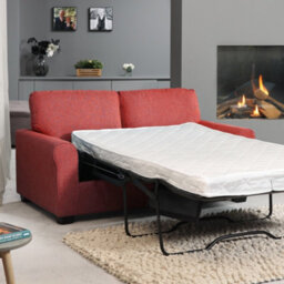 Dawson Fabric 3 Seat Sofa With Pull Out Sofa Bed - Red - thumbnail 3