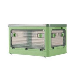 Living And Home Green Folding Stackable Wardrobe Storage Bin Double Door Collapsible Storage Box Cupboard Tabletop Organizer 68L - thumbnail 5