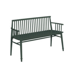 Statement Furniture Queensbury Bench With Back, Wooden Bench Seat - Bottle Green - thumbnail 9