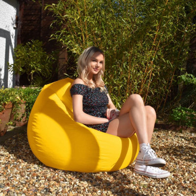 rucomfy Beanbags Rucomfy Indoor Or Outdoor Adults Water Resistant Slouchbag - Yellow Beanbag Chair - image 1