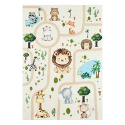 Sweeek - Children's Indoor Rug White With Animal Print, Marti, 160X120X0.5 Cm - thumbnail 2