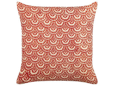 Beliani Throw Cushion Rhus Cotton 45 X 45 Cm Red Geometric Pattern - image 1