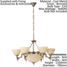 Elegant Bronze Satin Glass Chandelier With Matching Wall Lights - thumbnail 2