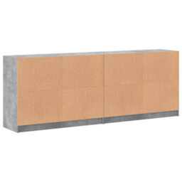 Berkfield Modern Bookcase With Doors Concrete Grey 204X37X75 Cm Engineered Wood - thumbnail 8