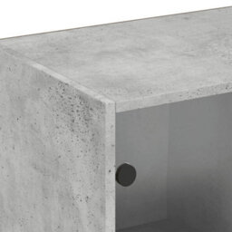 Berkfield Modern Bookcase With Doors Concrete Grey 204X37X75 Cm Engineered Wood - thumbnail 9