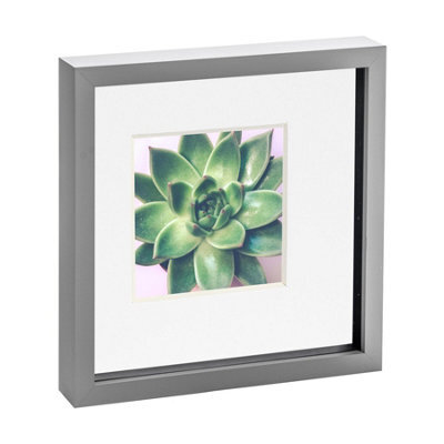 "Nicola Spring 10 X 10"" Photo Frame - Grey/white Mount - 3D Photo Frame Picture Frame Box Portrait Display Case (53 X 53Cm)" - image 1