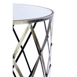 Orsina Industrial Set Of Two Diamond Design Silver Tables, Versatile Small Table, Everyday Use Lounge Table - thumbnail 2