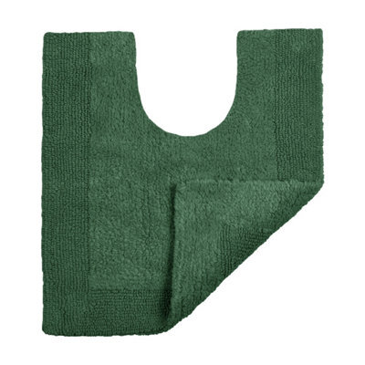 Allure Bath Fashions Elegance Reversible Heavyweight Pedestal Toilet Mat - Dark Green - image 1