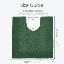 Allure Bath Fashions Elegance Reversible Heavyweight Pedestal Toilet Mat - Dark Green - thumbnail 5