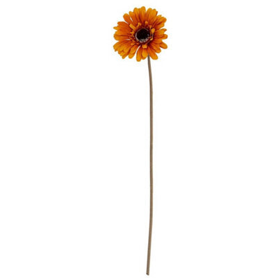 Hill Interiors Soft Yellow Gerbera Stem Artificial Flower - Plastic - L11 X W11 X H53 Cm - Yellow - image 1