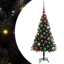 Vidaxl Christmas Tree With 150 Leds With Stand Black 120 Cm Pvc - thumbnail 2