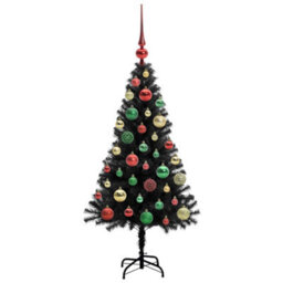 Vidaxl Christmas Tree With 150 Leds With Stand Black 120 Cm Pvc - thumbnail 6