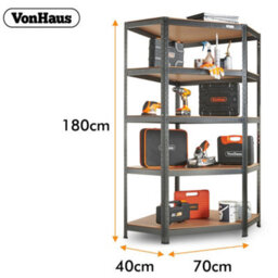 Vonhaus Corner 5 Tier 1.8M Garage Shelving Unit - thumbnail 2