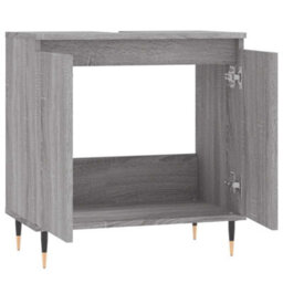 Berkfield Industrial Bathroom Cabinet Grey Sonoma 58X33X60 Cm Engineered Wood - thumbnail 5