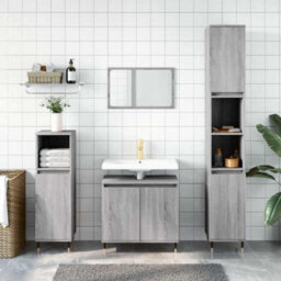 Berkfield Industrial Bathroom Cabinet Grey Sonoma 58X33X60 Cm Engineered Wood - thumbnail 2