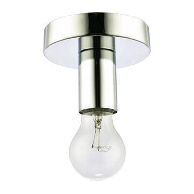 Happy Homewares Polished Chrome Ceiling Or Wall Light Fitting For Industrial Style Light Bulbs - image 1
