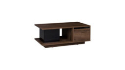 Arte Denver 05 Coffee Table In Oak Monastery & Black Gloss - Modern Design With Storage - W1200mm X H460mm X D650mm