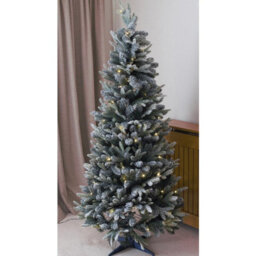 6Ft Pop-Up Pre-Lit Frosted Pine Christmas Tree With 100 Leds & Timer - Easy Assemble Illuminated Xmas Decoration - H180 X 82Cm - thumbnail 5