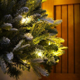 6Ft Pop-Up Pre-Lit Frosted Pine Christmas Tree With 100 Leds & Timer - Easy Assemble Illuminated Xmas Decoration - H180 X 82Cm - thumbnail 7