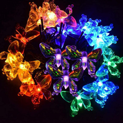 Waterproof Solar Powered Butterfly Fairy String Light In White 7 Meters 50 Led - image 1