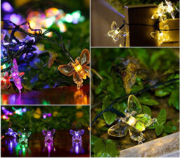 Waterproof Solar Powered Butterfly Fairy String Light In White 7 Meters 50 Led - thumbnail 2