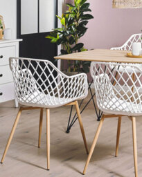 Beliani Set Of 2 Dining Chairs Nashua White - thumbnail 2