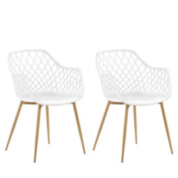 Beliani Set Of 2 Dining Chairs Nashua White