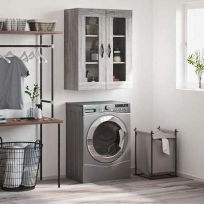 Berkfield Wall Mounted Cabinet Grey Sonoma 69.5X34X90 Cm Engineered Wood - image 1