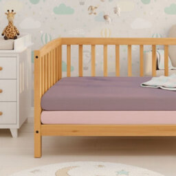 MHG Living Pack Of 2 Fitted Cot Sheets, 100% Cotton Jersey - Soft & Breathable - Pink & Purple - Fits 140X70Cm Cots