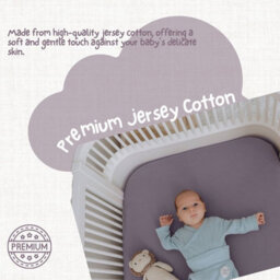 MHG Living Pack Of 2 Fitted Cot Sheets, 100% Cotton Jersey - Soft & Breathable - Pink & Purple - Fits 140X70Cm Cots - thumbnail 2