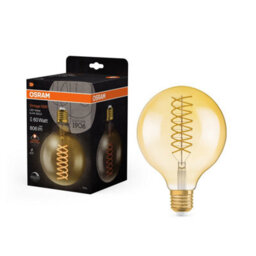 Osram Vintage 1906 Led Globe Gold Filament Lamp Bulb E27 60W Warm White 4 Pack - thumbnail 4