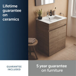 Ideal Standard Eurovit+ 600mm Floor Standing Vanity Unit With 2 Doors In Natural Oak - thumbnail 8