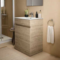 Ideal Standard Eurovit+ 600mm Floor Standing Vanity Unit With 2 Doors In Natural Oak