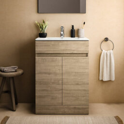 Ideal Standard Eurovit+ 600mm Floor Standing Vanity Unit With 2 Doors In Natural Oak - thumbnail 2
