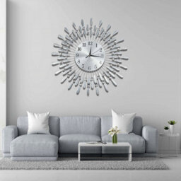 60Cm Diamante Beaded Crystals Quartz Jeweled Wall Clock Home Decor Livingroom - thumbnail 3