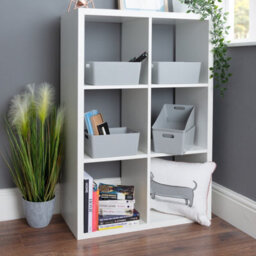 Wham 5X Plastic Studio Basket 4.02 Rectangular Home & Office Storage Basket, 25 X 17 X 11Cm, 3.9L (Cool Grey)