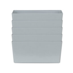 Wham 5X Plastic Studio Basket 4.02 Rectangular Home & Office Storage Basket, 25 X 17 X 11Cm, 3.9L (Cool Grey) - thumbnail 3