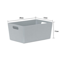 Wham 5X Plastic Studio Basket 4.02 Rectangular Home & Office Storage Basket, 25 X 17 X 11Cm, 3.9L (Cool Grey) - thumbnail 4