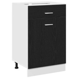 Walplus Drawer Cabinet Black Oak 50 X 46 X 81.5 Cm Engineered Wood - thumbnail 2
