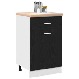Walplus Drawer Cabinet Black Oak 50 X 46 X 81.5 Cm Engineered Wood - thumbnail 3