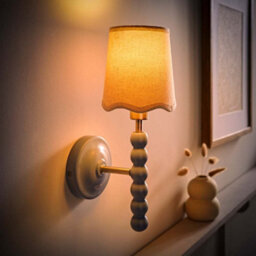 Valuelights Bobbin Powder Blue Wall Light With Scallop Shade - thumbnail 2