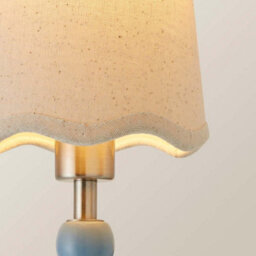Valuelights Bobbin Powder Blue Wall Light With Scallop Shade - thumbnail 6