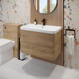 Affine Wall Mounted Bathroom Vanity Unit & Basin Sink Storage Furniture Cabinet 800mm - thumbnail 2