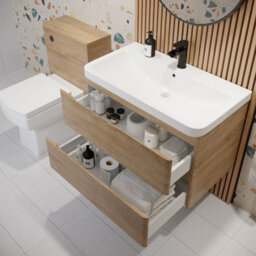 Affine Wall Mounted Bathroom Vanity Unit & Basin Sink Storage Furniture Cabinet 800mm - thumbnail 3